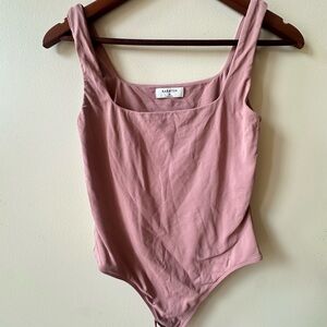 Babaton Pink Bodysuit Square Neck Sleeveless